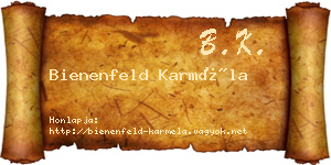 Bienenfeld Karméla névjegykártya